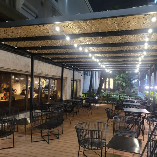 Media Sombra Camuflaje 4,50 X 4 M Con Kit Techo Pergola Deco Tostado