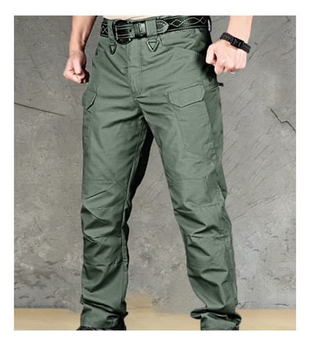 Pantalones Militares Holgados Tipo Cargo Táctico Para Hombre
