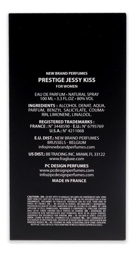 Perfume New Brand Jessy Kiss Eau De Parfum Para Mujer, 100 M