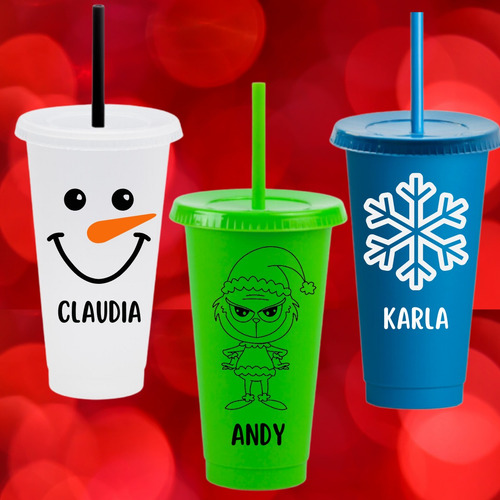 Pack 10 Vasos Navidad Santa Claus Regalo Intercambio Posada