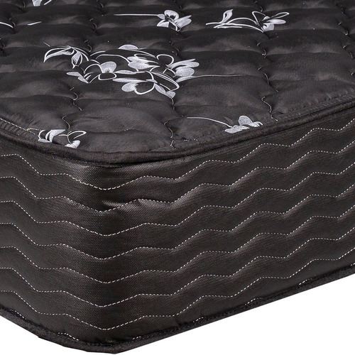 Colchón 1 plaza de resortes Inducol Resortes Imperial negro y gris claro - 80cm x 190cm x 22cm