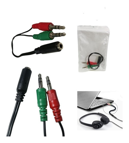 Adaptador Manos Libres A Pc Miniplug Audio 3.5mm Ideal Noteb
