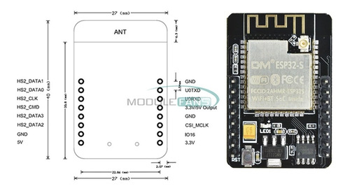 Imagen 4 de 10 de Camara Wifi/bluetooth Esp32-cam Ov2640 Dual-core 32-bit 2mp