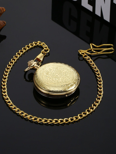 Reloj De Bolsillo De Acero Vintage Con Cadena Para Hombre El