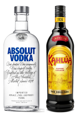 Kit Licor De Café Kahlúa 750ml + Vodka Absolut Regular 750ml