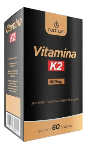 Vitamina K2 Gold Lab 60 Cápsulas Sem Sabor