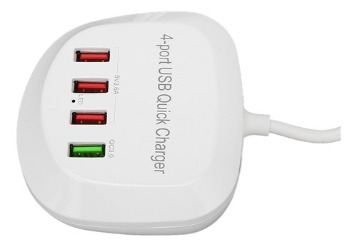 Estación Usb De 4 Puertos 36w Qc3.0 Fast Para Teléfono Móvil