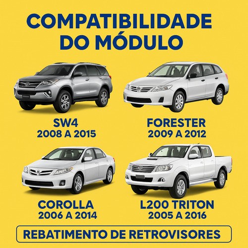 Módulo Fechamento Retrovisor Hilux Sw4 2008 A 2015 Flexitron