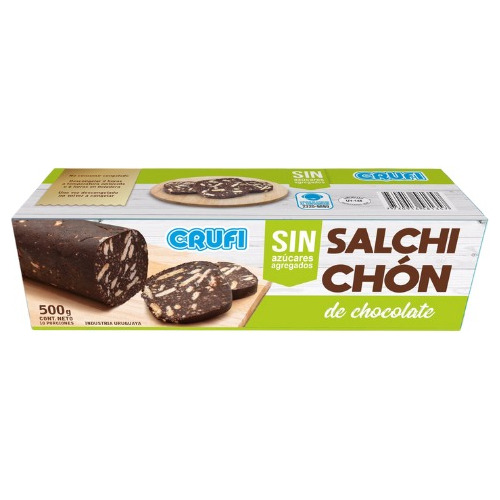 Salchichón De Chocolate Crufi Sin Azúcar 500g