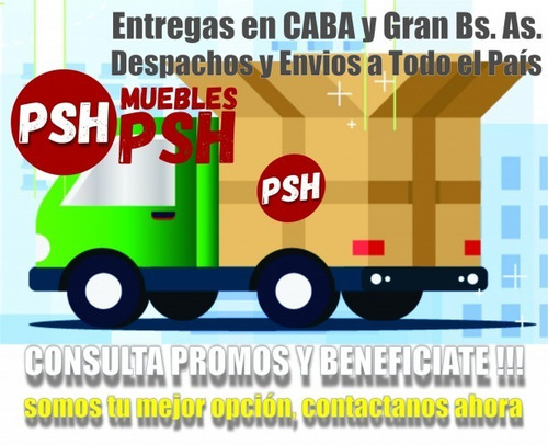 Imagen 8 de 9 de Combo 2 Mesa De Luz 2 Cajones Moderna Melamina Muebles Psh