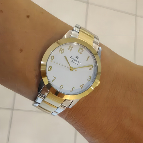Relógio Champion Cn26519 Feminino Gold Aço Inox 50m