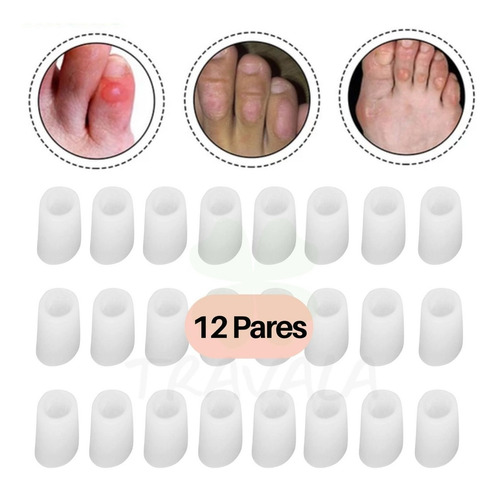 Imagem 2 de 7 de 12 Pares Protetor Separador Dedo Pé Silicone Anti Calos Bolh