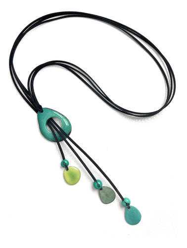 Collar De Tagua En Verde Agua, Joyería De Nuez De Tagua Orgá