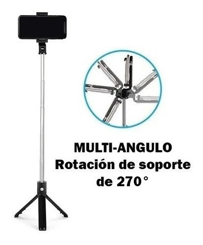 Imagen 3 de 10 de Palo Bastón Selfie Celular Control Bluetooth Trípode 78cm