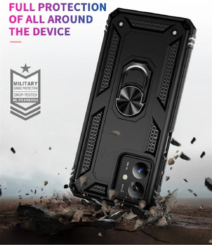 Funda Moto G14 Case Rudo C/anillo + 2 Micas Cristal + Regalo
