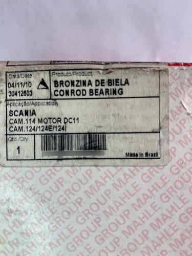 Juego Metal Biela Scania 114 Motor Dc11 124/124e Brazil 0,25