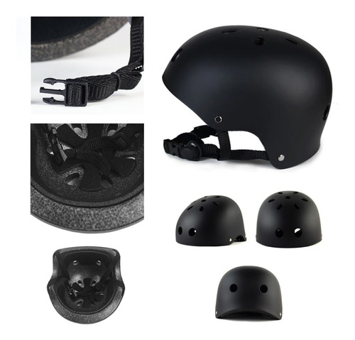 Casco Negro Bici, Ultra Liviano 250gr Skate-forcecl