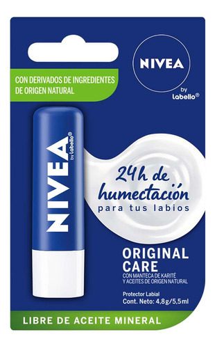 Protector Labial Humectante Nivea Essential Original X 4,8 G