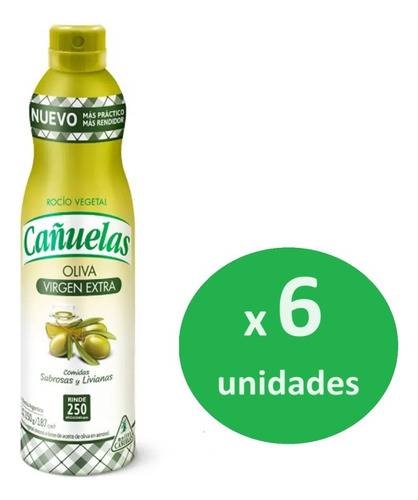 Pack Aceite Oliva Cañuelas Aerosol 120g X 6 Unid - Dh Tienda