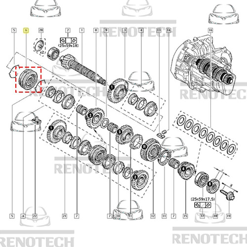 Cubo Sincronizador 1 2 Marcha Duster 2012 A 2015 326005387r