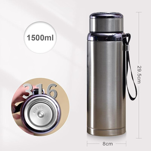 Termo Acero Inoxidable 1000ml Con Aislamiento Y Tapa