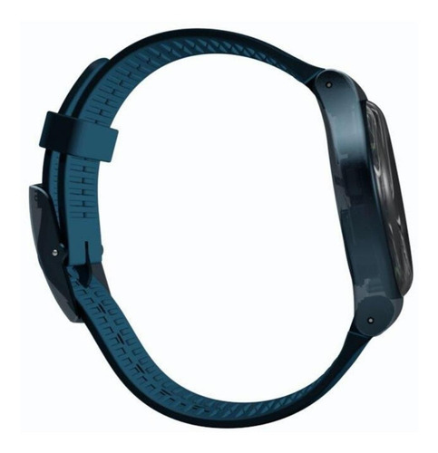 Imagen 3 de 3 de Reloj pulsera Swatch Originals Blue rebel de cuerpo color azul, analógica, fondo azul, con correa de plástico color azul, agujas color gris, blanco y verde, dial verde, bisel color azul y hebilla simple