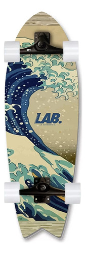 Surf Skate Fishtail 75 Completo- Gran Ola Blancas Y Rojas