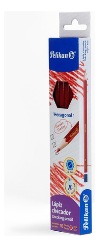 Lapiz Checador Pelikan 30330313 Rojo Carmin C10 /v