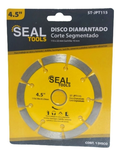 Disco De Corte Diamantado Segmentado 4-1/2 Pulgadas Seal