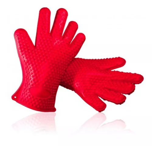 Big Red House - Guantes de horno resistentes al calor - Juego de 2 guantes  de cocina de silicona, gris