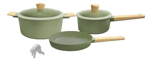 Batería De Cocina Hudson 5 Piezas Antiadherente Aluminio