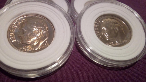 Monedas De Prueba One Dime 1968s Y 1969s Prof Muy Bonitas