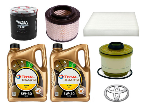 Kit Filtros Toyota Hilux 3.0 Tdi + Aceite Total 9000 5w30 8l