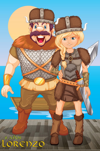Vikingos Photocall Imprimible Corpóreo Cartel Gigantografía