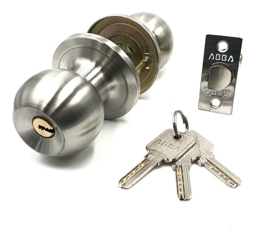 Imagen 1 de 4 de Cerradura De Perilla Con Llave Punto Para Cuartos Y Baños