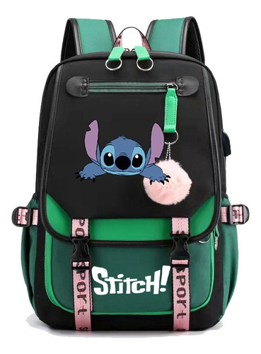 Mochila Escolar De Dibujos Animados De Anime Con Puerto Usb,