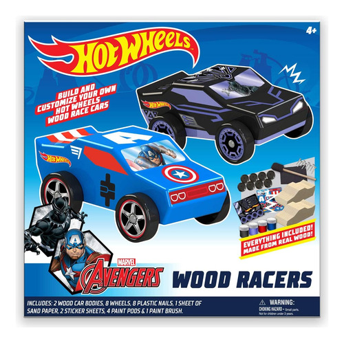 Tara Toy 2pk Wood Racer - Pantera Negra/capitán Améri...