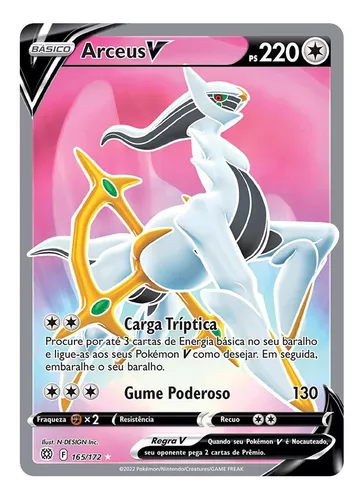 Carta Pokemon Lendário Arceus Full Art Gerações + Brindes