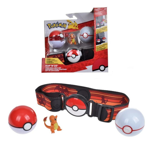 Figura Pokemon Charmader Set De Cinturon Y Pokeball