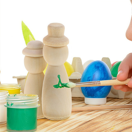 55 Muñecas De Madera Coloreables Para Niños, Regalo De Cumpl