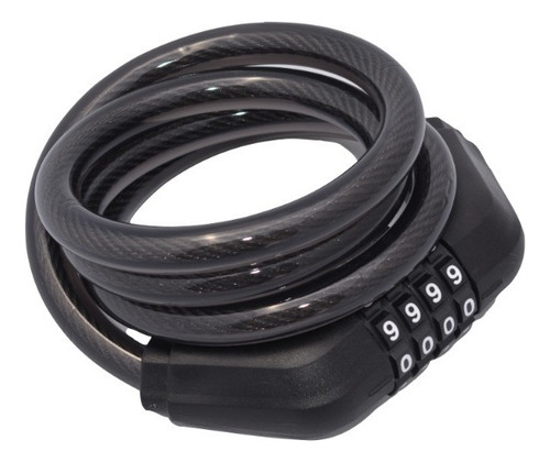 Candado Bicicleta Motocicleta Cable De Acero Combinacion Color Negro