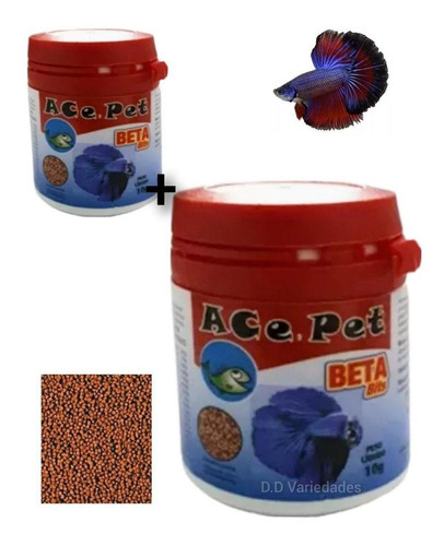 Ração Para Peixe Betta 10g Ace Pet Kit Com 2 Und