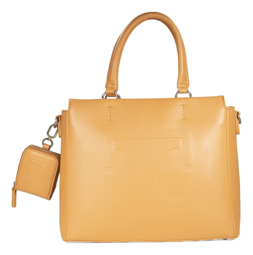 Bolsa Satchel Cloe Para Mujer Monedero Monograma De Relieve Color Coral