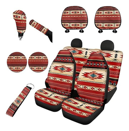 Horeset Tribal Aztec Geometric Style Car Seat Cover Full Set
