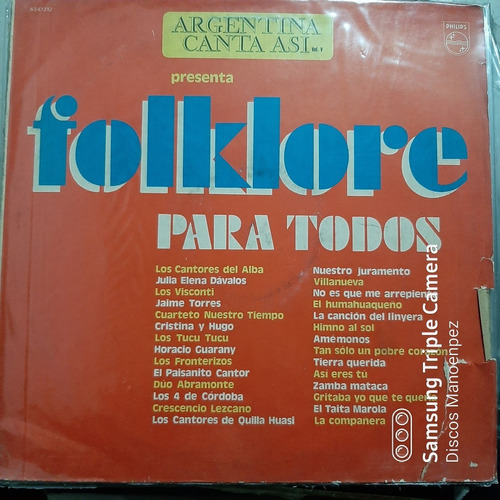 Vinilo Folklore Para Todos Argentina Canta Asi Volumen 5 F4