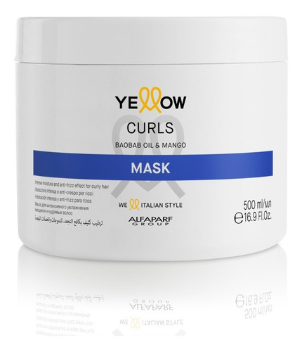 Máscara Yellow Curls Rulos 500ml Alfaparf