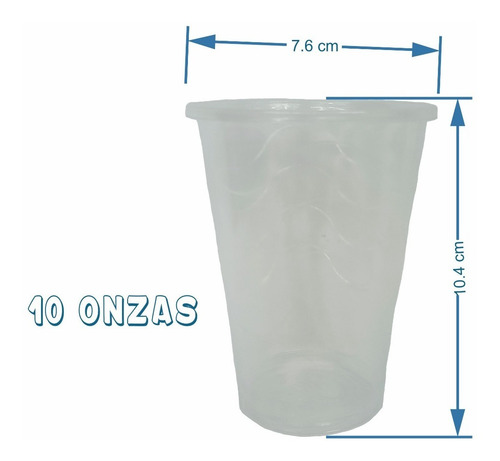 100 Vasos Desechables #10 De Plástico 10 Onzas 295ml
