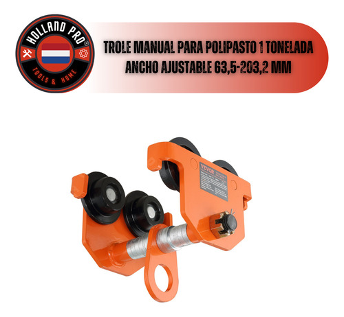 Trole Manual Para Polipasto 1 Tonelada Ancho Ajustable