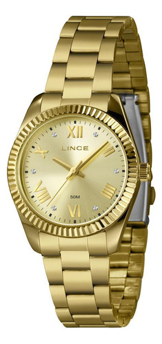 Relógio Lince Feminino Dourado 36mm Analógico