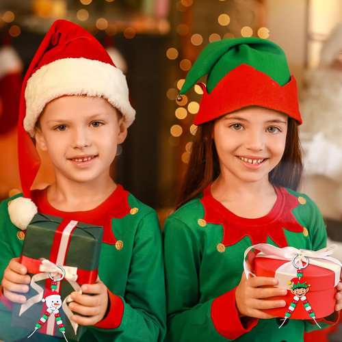Quelay 30 Juegos De Llavero Navideño Para Niños, Llavero Con